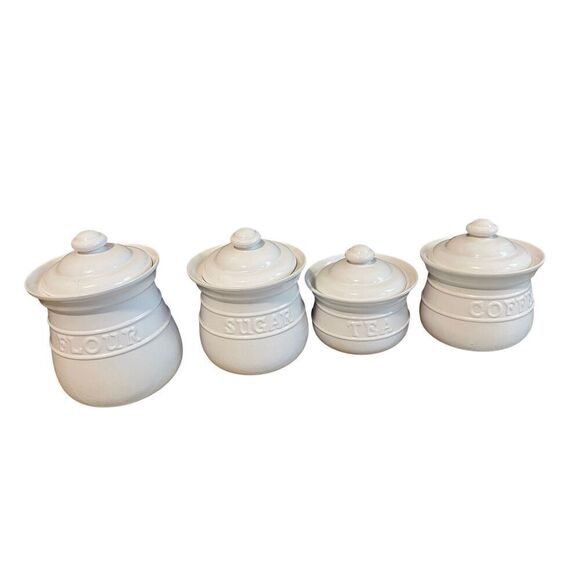 Vintage Phaltzgraff Wyndham 4 Pc. Canister Set - 3 Qt 2.5 Qt 2 Qt 1.5 Qt Coff